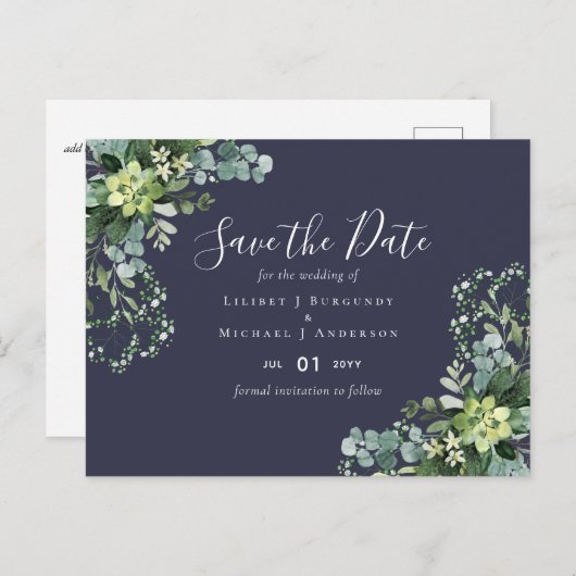 バジェットウィンターブルーティスル結婚ズ ポストカード (正面/裏面)