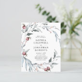 バジェットウィンターベリーQRコード結婚式招待状 (スタンド正面)