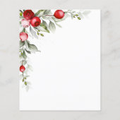 バジェットウィンターホリーベリーブライダルシャワーフライヤー (裏面)