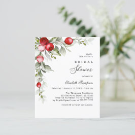 バジェットウィンターホリーベリーブライダルシャワーフライヤー