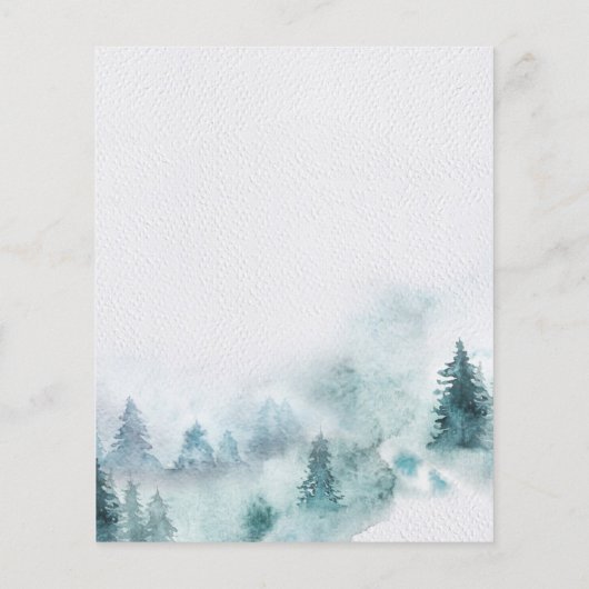 バジェットウィンターマウンテンフォレスト結婚式招待状 (裏面)