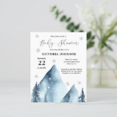 バジェットウィンターマウンテンベビーシャワー招待状 (スタンド正面)