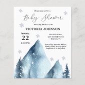 バジェットウィンターマウンテンベビーシャワー招待状 (正面)