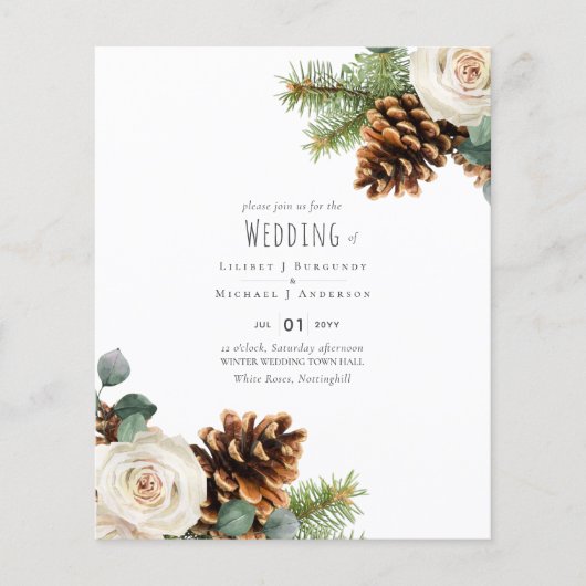 バジェットウィンターユーカリプツパインコーン結婚ズ (正面)