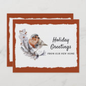 バジェットウィンターロビンラストグレーホリデームービングカード (正面/裏面)