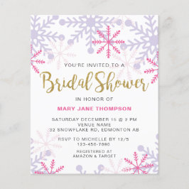 バジェットウィンターワンダーランドブライダルシャワー金ゴールドピンク