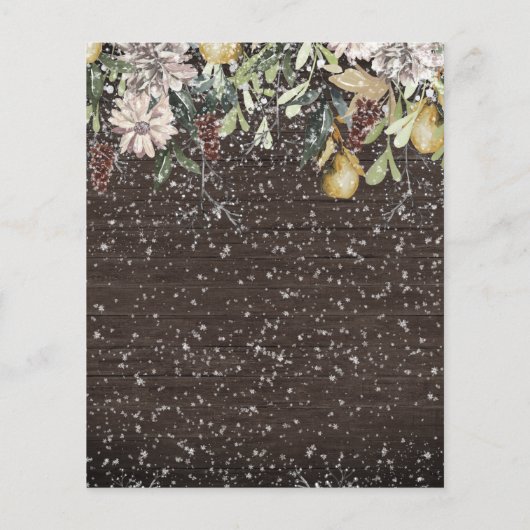 バジェットウィンター素朴スノー結婚式招待状 (裏面)