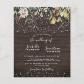 バジェットウィンター素朴スノー結婚式招待状 (正面)