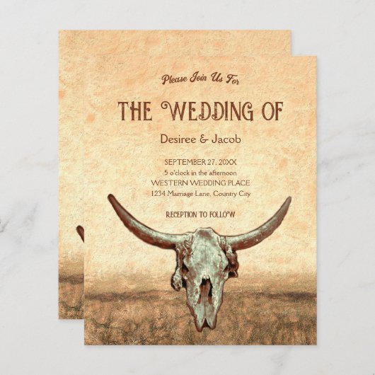 バジェットウェスタン素朴カントリーブルスカル (正面/裏面)