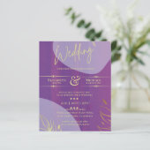 バジェットウェディングア招待ラベンダーパープル金ゴールド (スタンド正面)