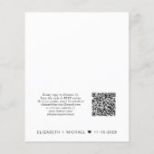 バジェットウェディングレセプションQRコードシンプル招待状 (裏面)