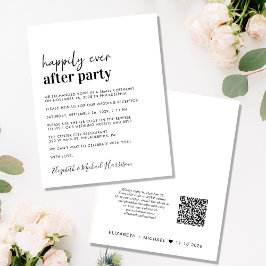バジェットウェディングレセプションQRコードシンプル招待状