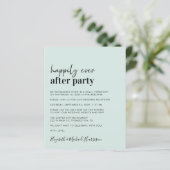 バジェットウェディングレセプションQRコードミント招待状 (スタンド正面)