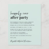 バジェットウェディングレセプションQRコードミント招待状 (正面)