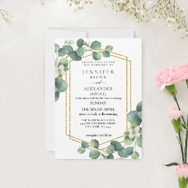 バジェットウェディング素朴は葉ユーカリ 招待状