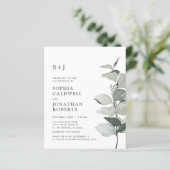 バジェットウェブサイトRSVPユーカリ結婚式招待状 (スタンド正面)