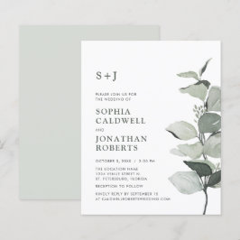 バジェットウェブサイトRSVPユーカリ結婚式招待状