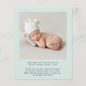 バジェットウェルカムフォトミント誕生のお知らせ (裏面)