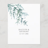 バジェットウォーターカラーウィンターパイン結婚式招待状 (裏面)