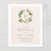 バジェットウォーターカラーグリーナリーリースブライダルシャワー (正面)