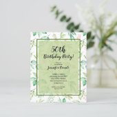 バジェットウォーターカラーグリーナリー誕生日招待状 (スタンド正面)