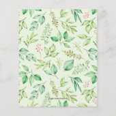 バジェットウォーターカラーグリーナリー誕生日招待状 (裏面)