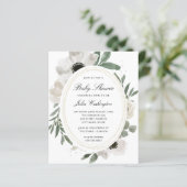 バジェットウォーターカラーグリーンリーベビーシャワー招待状 (スタンド正面)