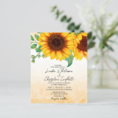 バジェットウォーターカラーサンフラワー結婚式招待状 (スタンド正面)