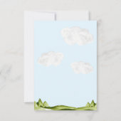 バジェットウォーターカラースカイレッドキッズフライト誕生日 ノートカード (裏面)