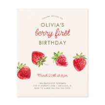 バジェットウォーターカラーストロベリーファースト誕生日