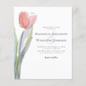 バジェットウォーターカラーチューリップ結婚式招待状 (正面)