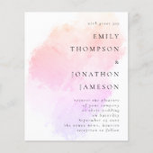バジェットウォーターカラーピンクコーラル結婚式招待状 (正面)