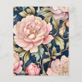 バジェットウォーターカラーピンクピーニーアールヌーボー結婚ズ (裏面)