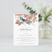 バジェットウォーターカラーピンクフローラブライダルシャワー招待状 (スタンド正面)