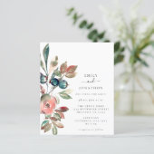 バジェットウォーターカラーピンク花模様結婚式招待状 (スタンド正面)