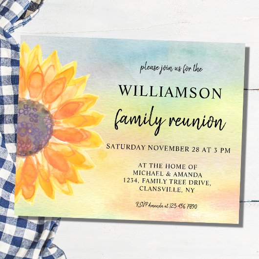 バジェットウォーターカラーファミリー懇親会招待状