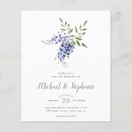 バジェットウォーターカラーフジテリアブーケ結婚ーズ (正面)