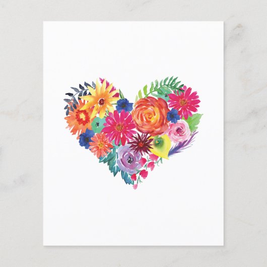 バジェットウォーターカラーフローラフィエスタ結婚式招待状 チラシ (裏面)