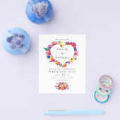 バジェットウォーターカラーフローラフィエスタ結婚式招待状 チラシ (シングル)