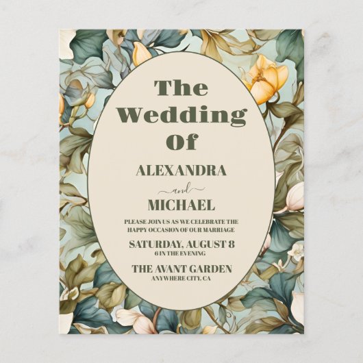 バジェットウォーターカラーホワイトリリーアールヌーボー結婚ズ (正面)