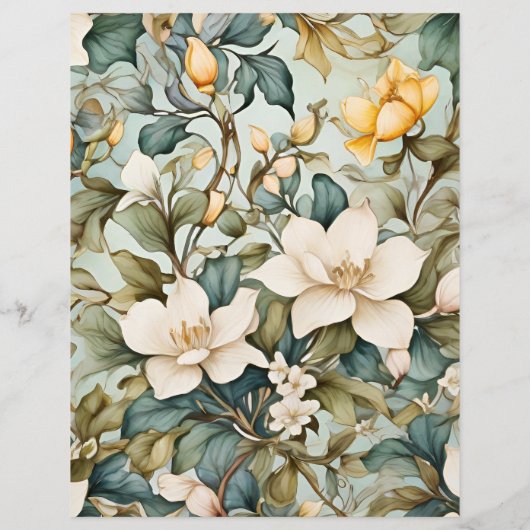 バジェットウォーターカラーホワイトリリーアールヌーボー結婚ズ チラシ (裏面)