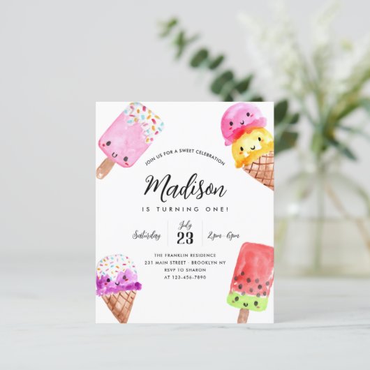 バジェットウォーターカラーポプシクルコーンアイスクリーム誕生日 (スタンド正面)