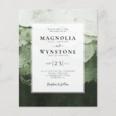 バジェットウォーターカラーマウンテンズ結婚式招待状 (正面)