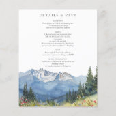 バジェットウォーターカラーマウンテン結婚式招待状 (裏面)