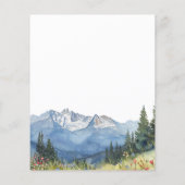 バジェットウォーターカラーマウンテン結婚式招待状 (裏面)