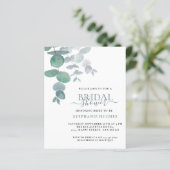 バジェットウォーターカラーユーカリブライダルシャワー招待状 (スタンド正面)