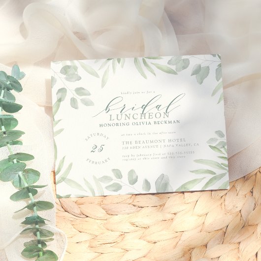 バジェットウォーターカラーユーカリブライダルルンチョン