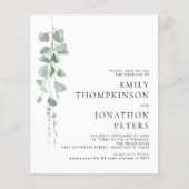 バジェットウォーターカラーユーカリ結婚式招待状 (正面)