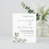 バジェットウォーターカラーユーカリ結婚式招待状 (スタンド正面)