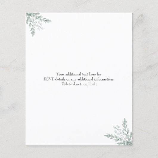 バジェットウォーターカラーユーカリ結婚式招待状 チラシ (裏面)